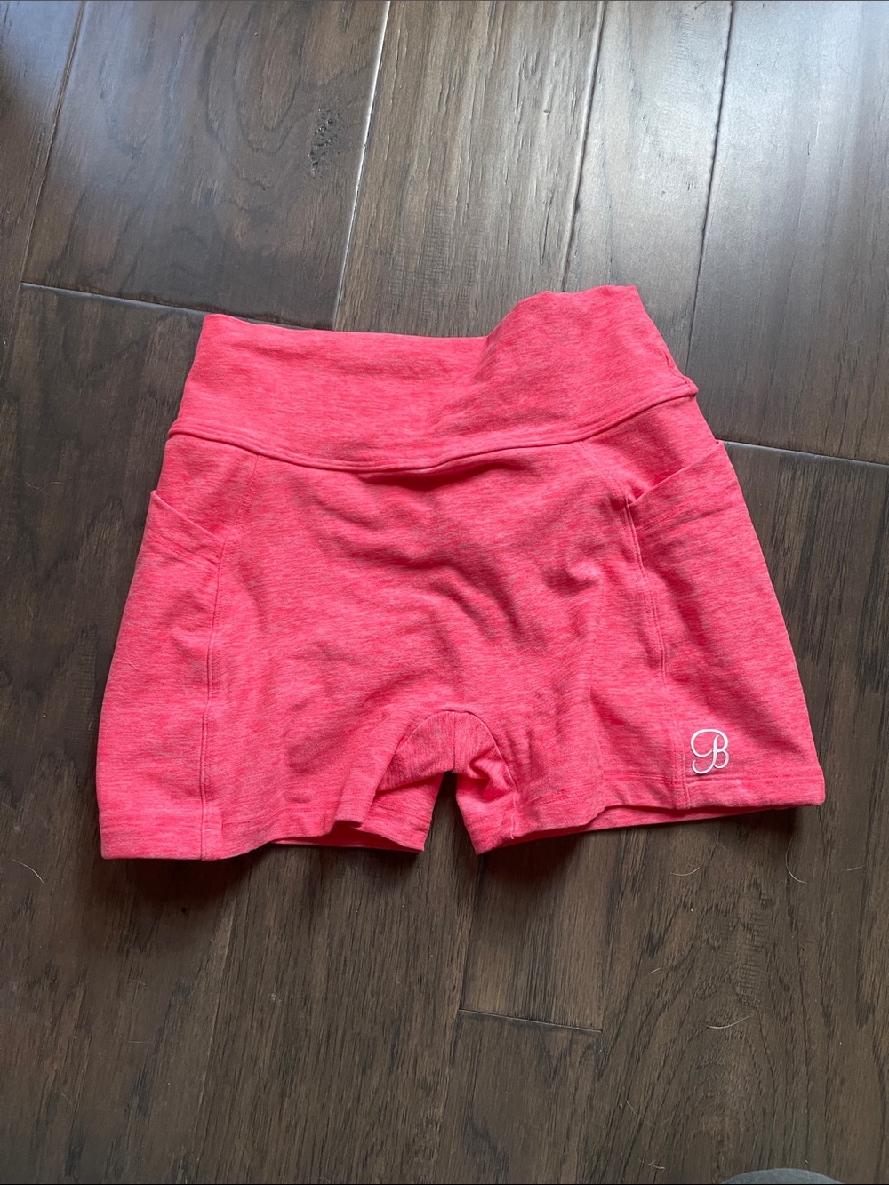 Bombshell Sportswear Heathered Pink High-Waist Bike Shorts